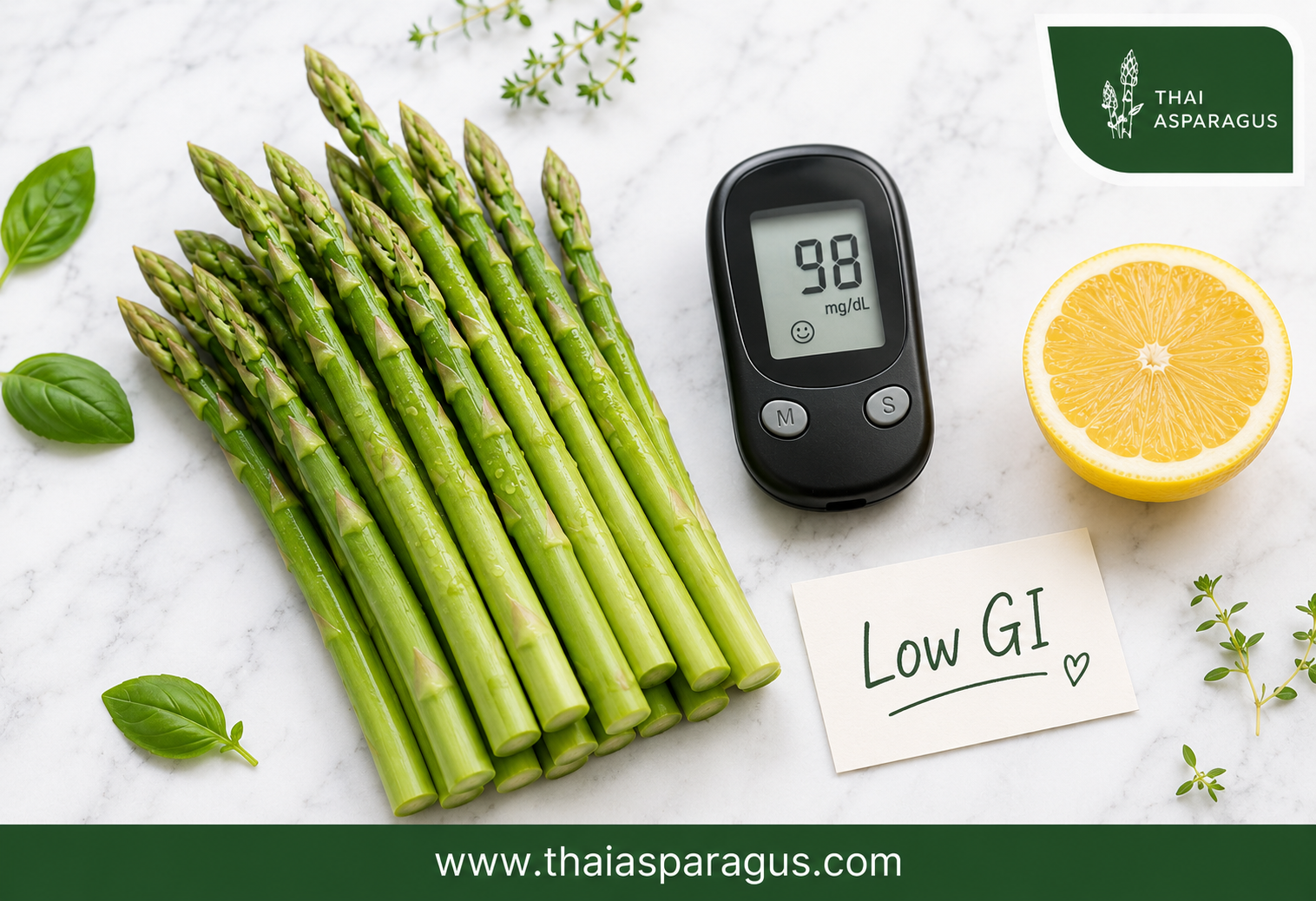 หน่อไม้ฝรั่ง Low GI ควบคุมน้ำตาลในเลือด